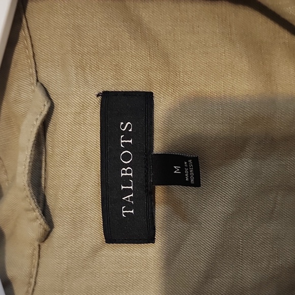 Talbots Tan Utility Jacket Lightweight Cotton Blend - Picture 5 of 8